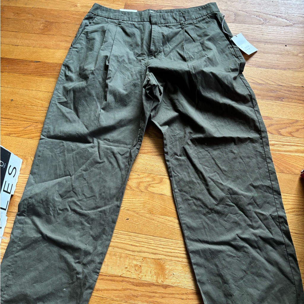 A New Day Green Straight Leg Cotton Pants